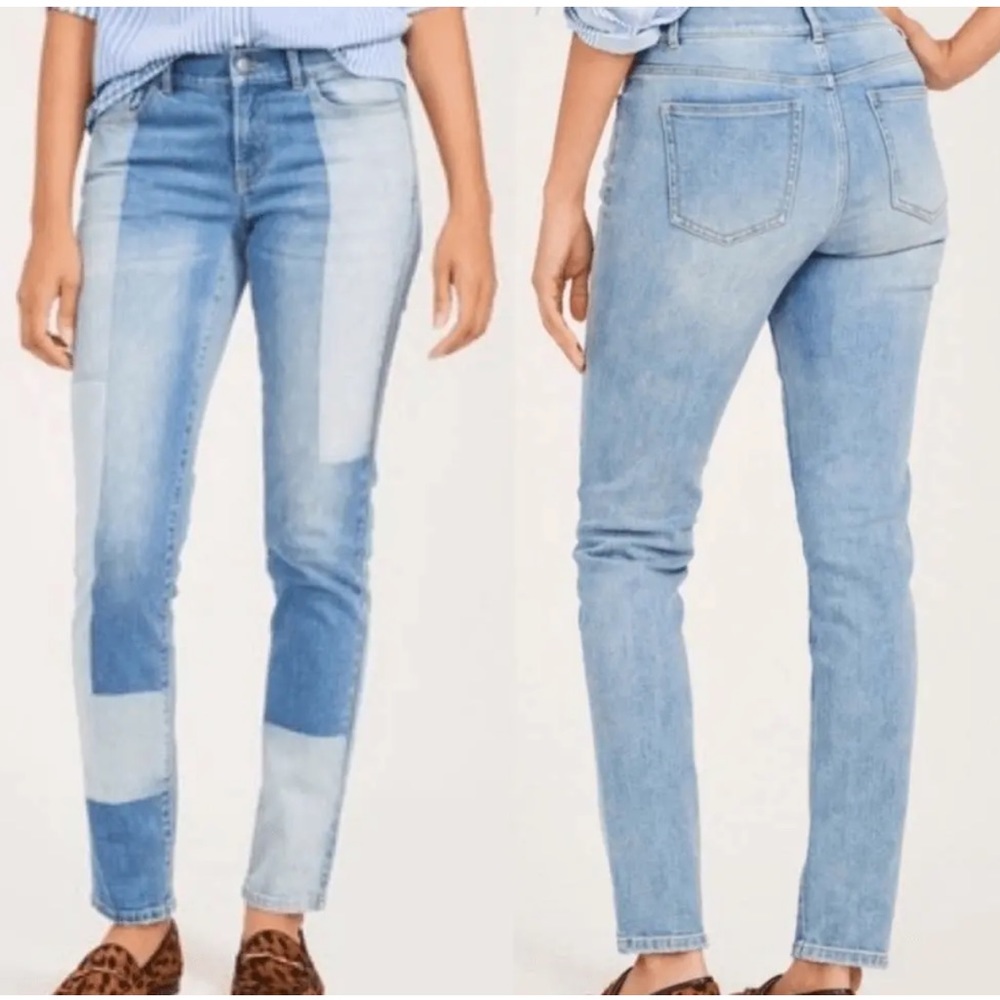 J. Mclaughlin Jaycie Patchwork Jeans Two Tone Siz… - image 1